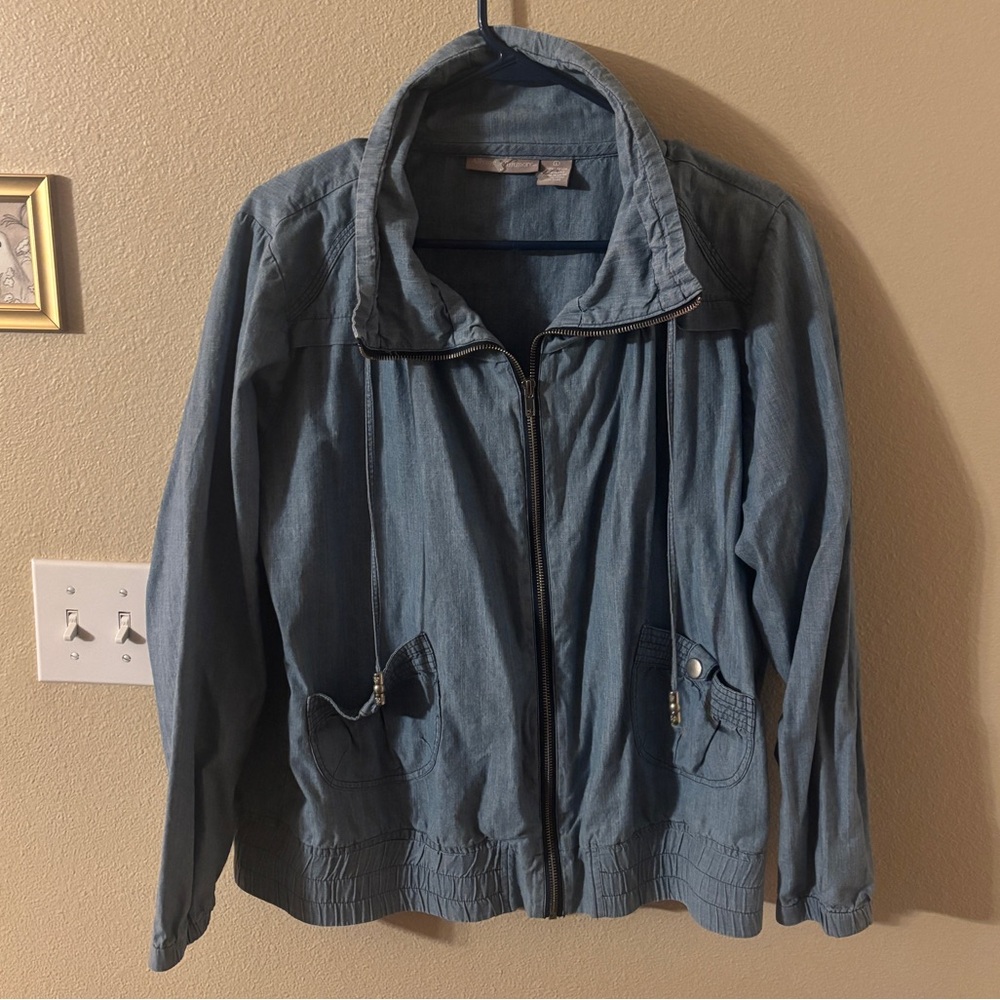 Vintage denim bomber jacket